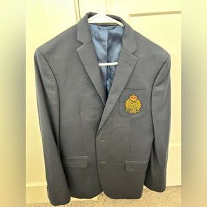 Ralph Lauren Dark Blue Blazer with Embroidered Crest
